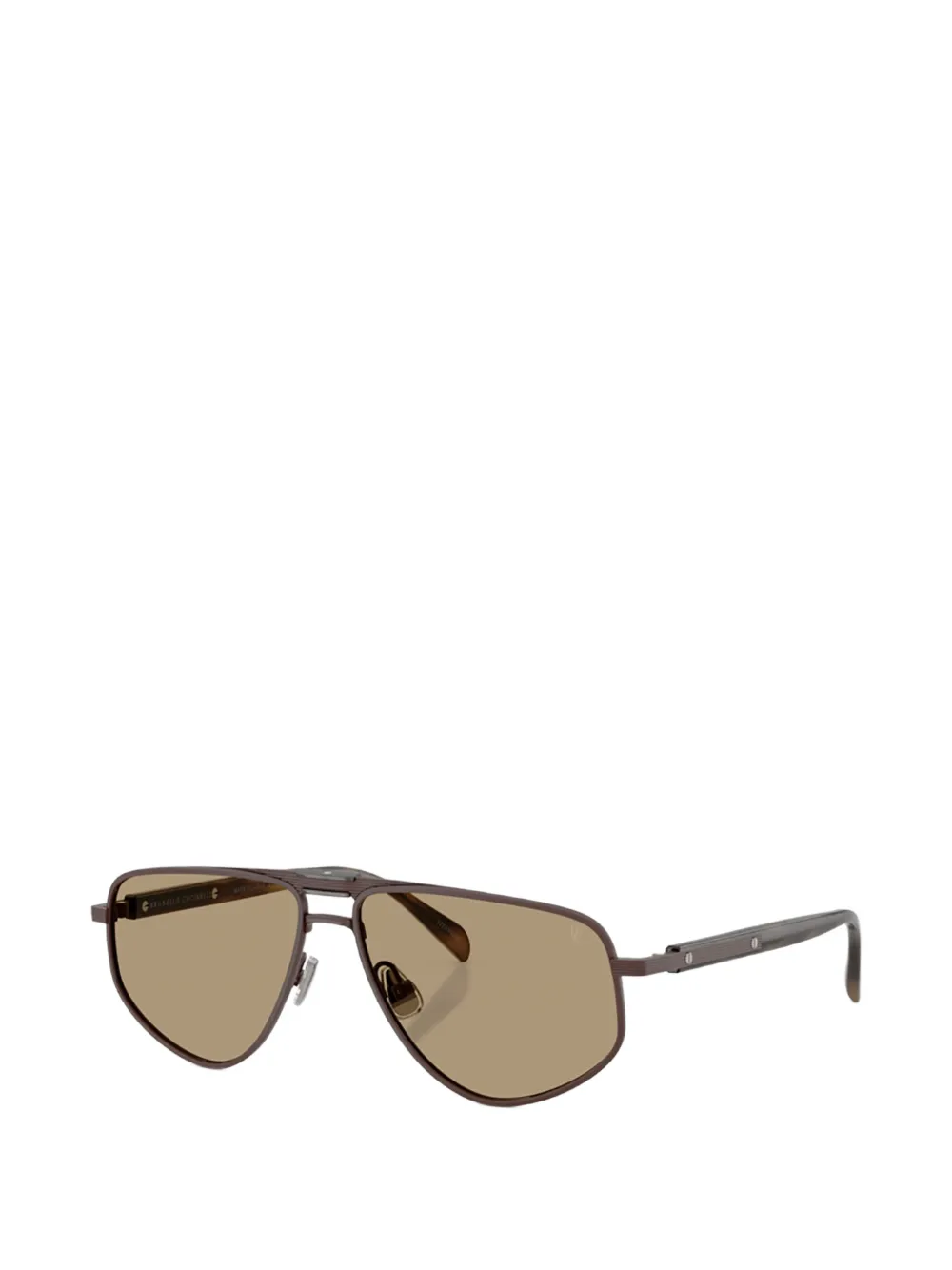 Brunello Cucinelli Browline titanium zonnebril Bruin