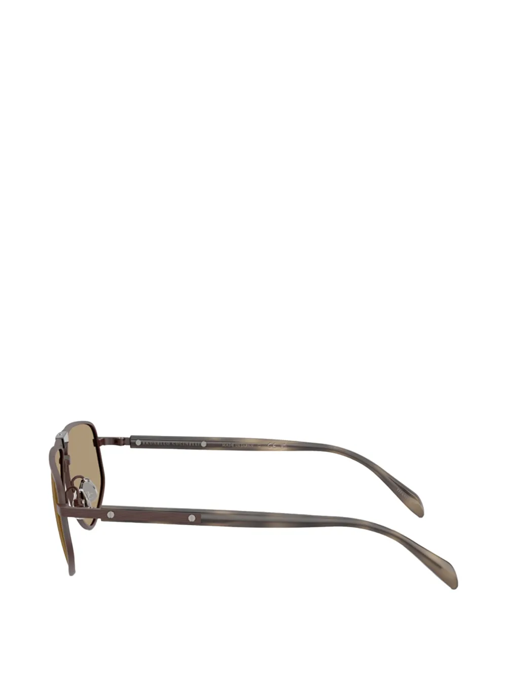 Brunello Cucinelli Browline titanium zonnebril Bruin