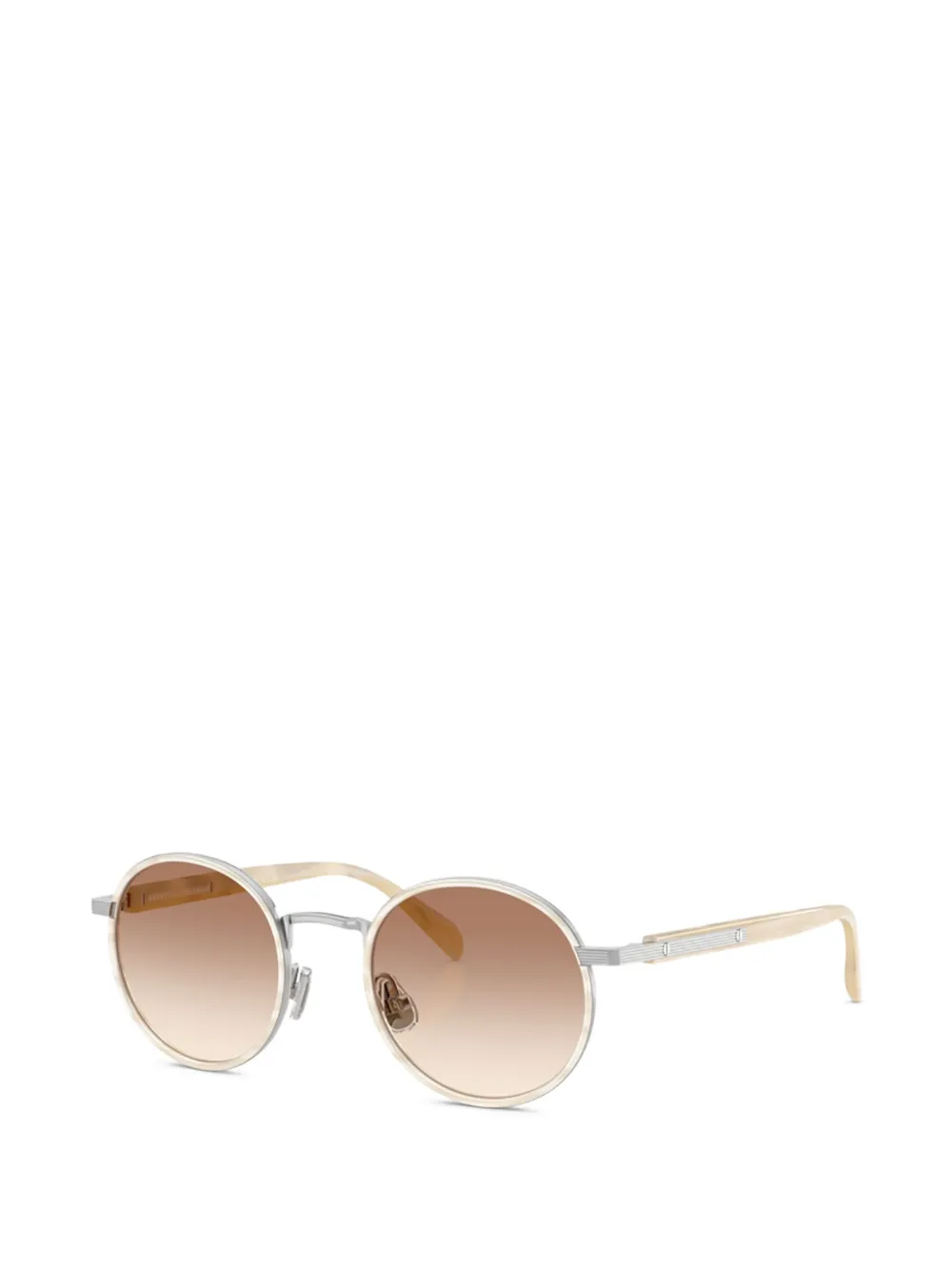 Brunello Cucinelli Tyler zonnebril met rond montuur Zilver