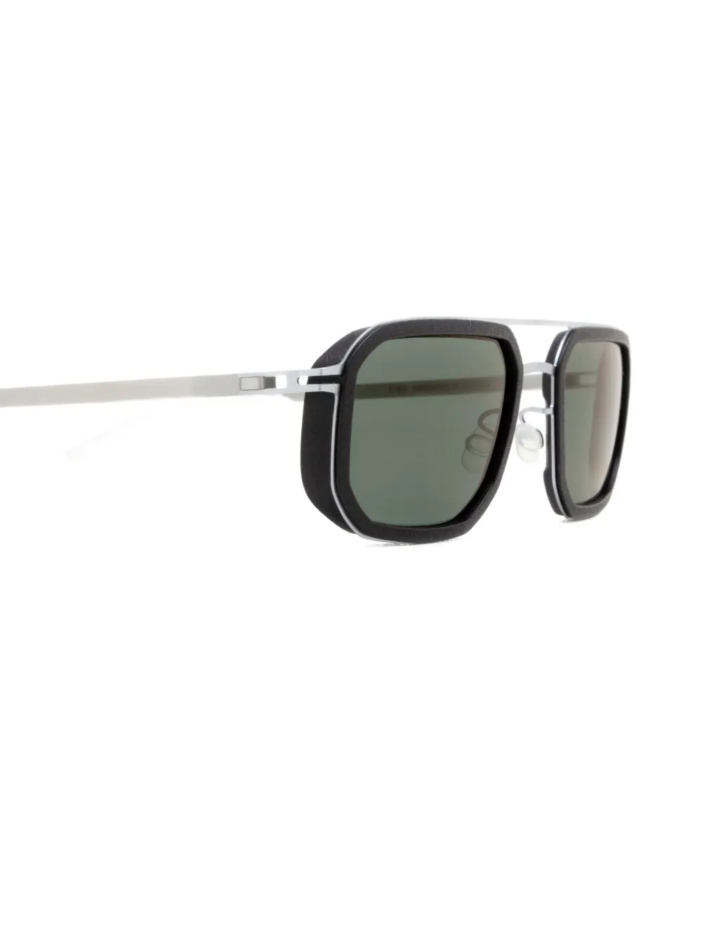 Mykita Zonnebril met dubbele neusbrug en rechthoekig montuur Zwart