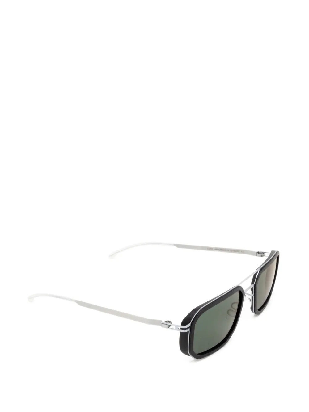Mykita Zonnebril met dubbele neusbrug en rechthoekig montuur Zwart