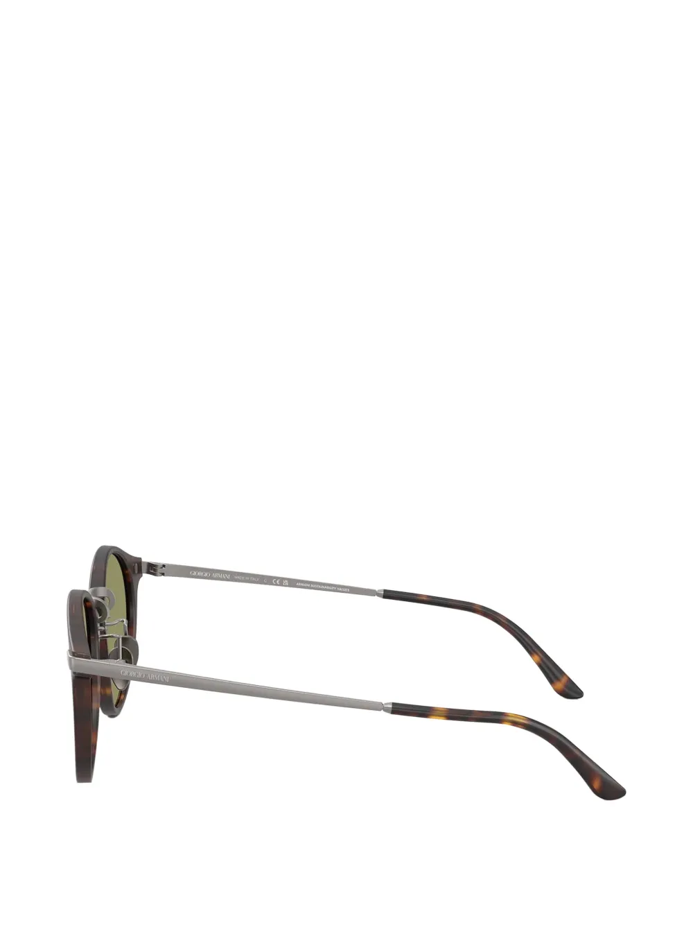Giorgio Armani Zonnebril met rond montuur en schildpadschild-design Bruin
