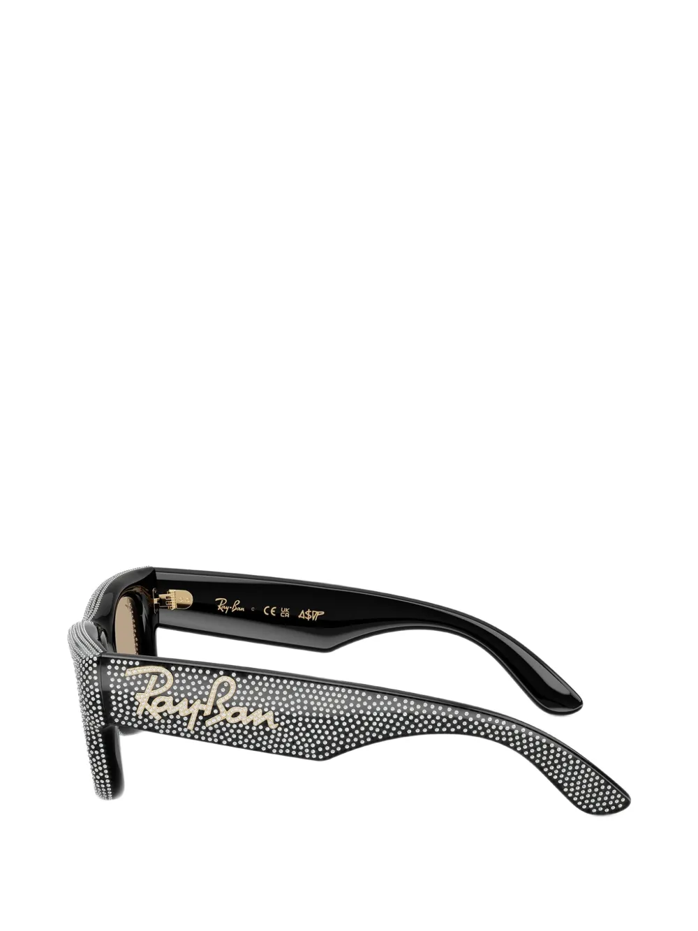 Ray-Ban Wayfarer Puffer zonnebril verfraaid met kristallen Grijs