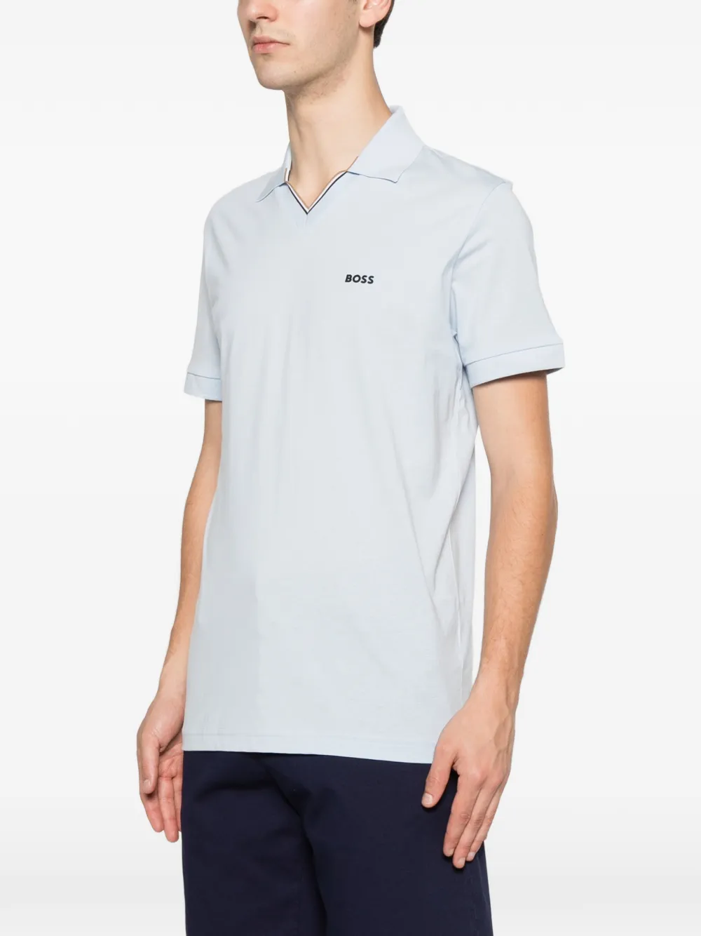 BOSS T-shirt met logoprint Blauw