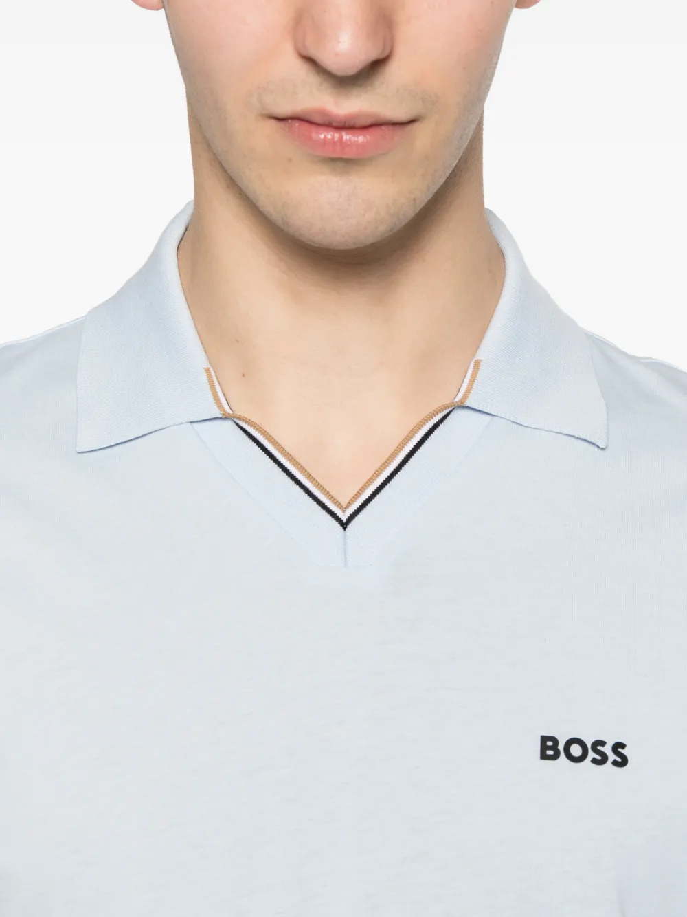 BOSS T-shirt met logoprint Blauw