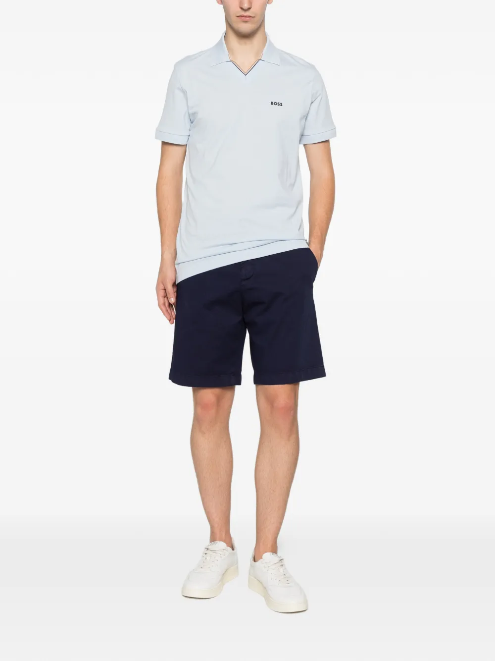 BOSS T-shirt met logoprint Blauw
