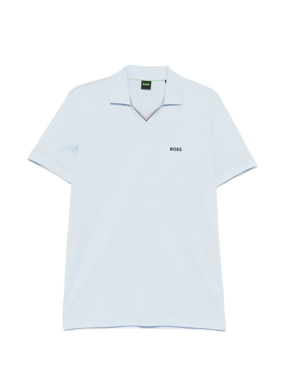 BOSS V넥 로고 프린트 티셔츠 | 블루 | Image 1