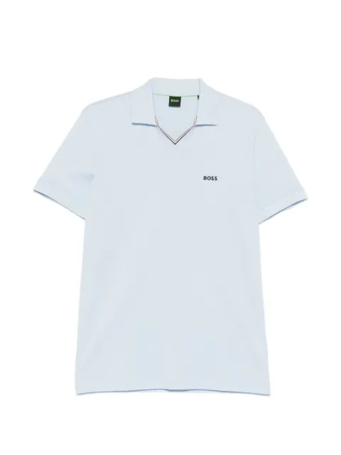 BOSS playera con logo estampado y cuello V