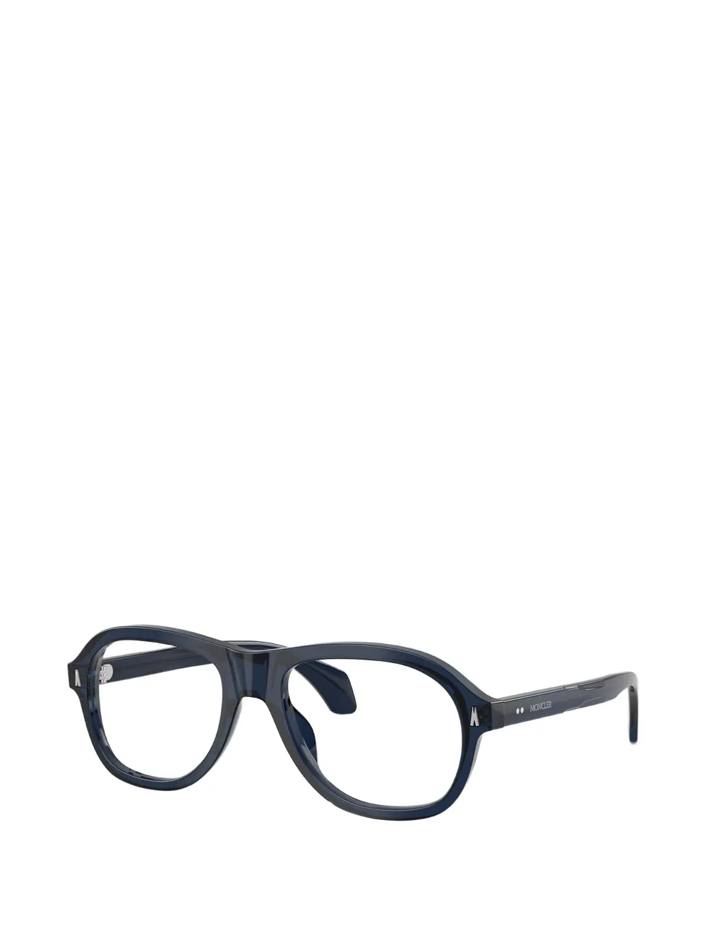 Moncler Eyewear Bril met doorzichtig donkerblauw rond montuur