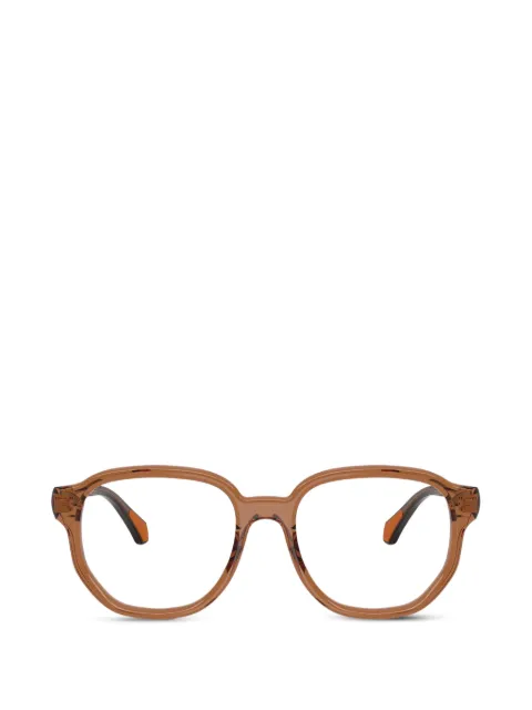 Moncler Eyewear cognac round frame glasses