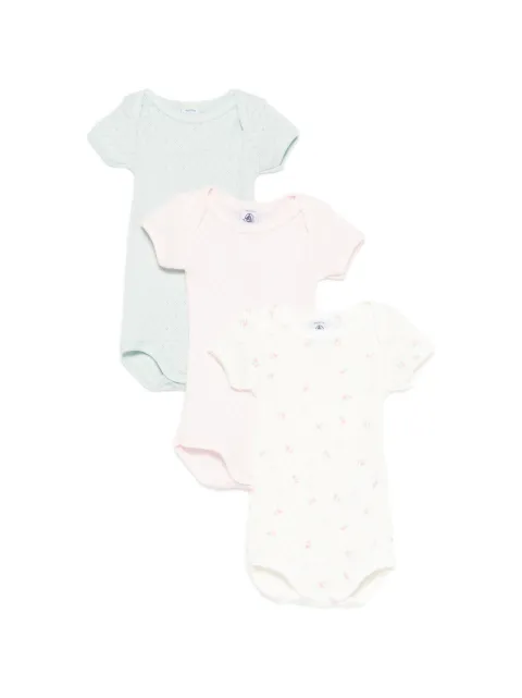 Petit Bateau pointelle floral  bodie set of three 