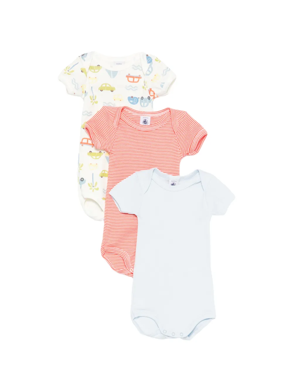 Petit Bateau striped print bodie set of three - Rosso