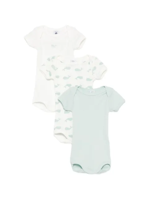 Petit Bateau whale-print body (set of three)