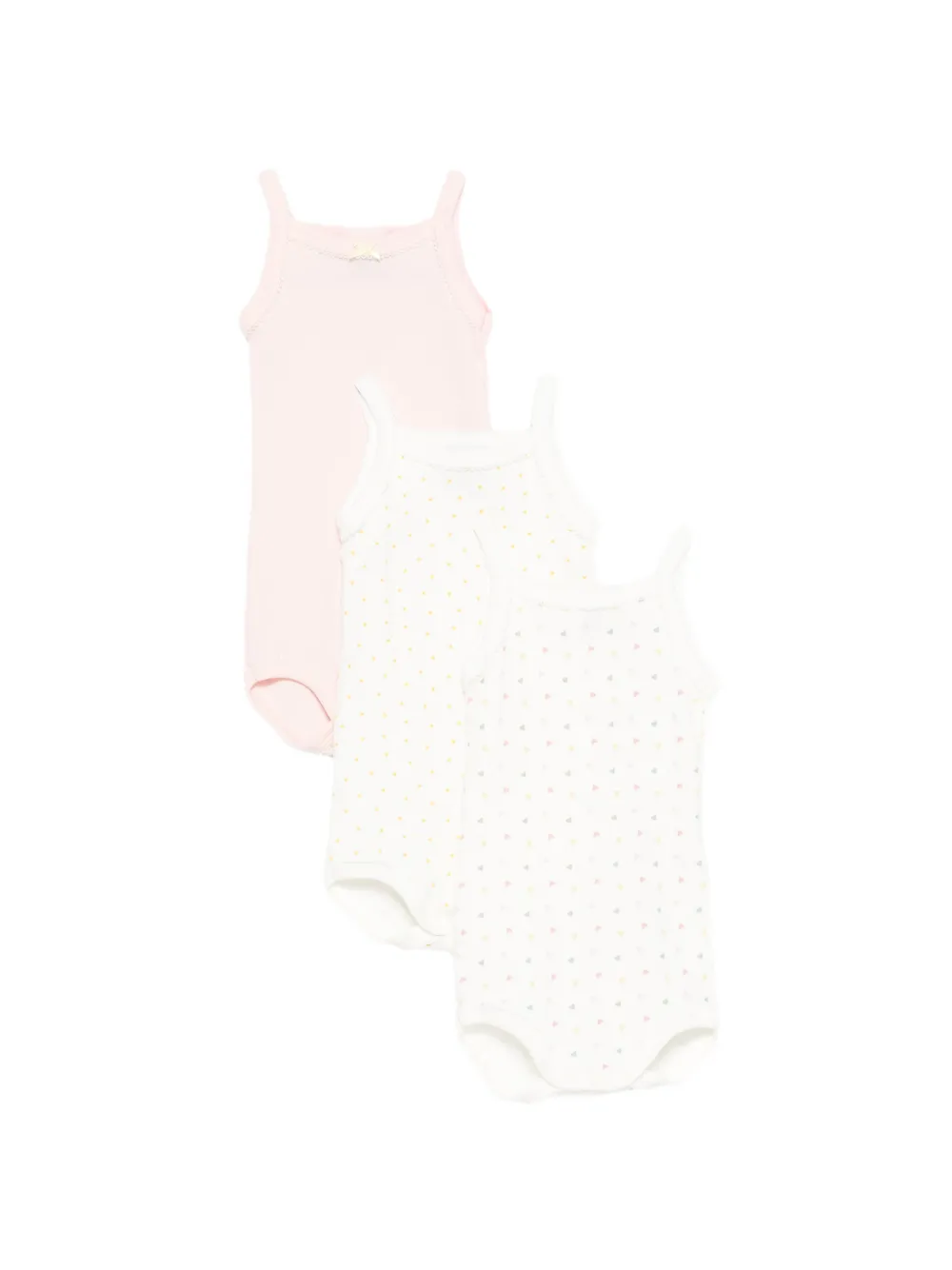 Petit Bateau polka-dot babie ser of three - Bianco