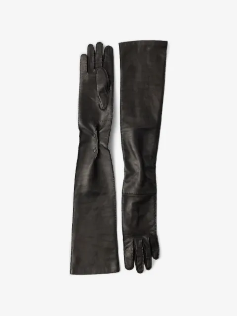 Prada leather long gloves