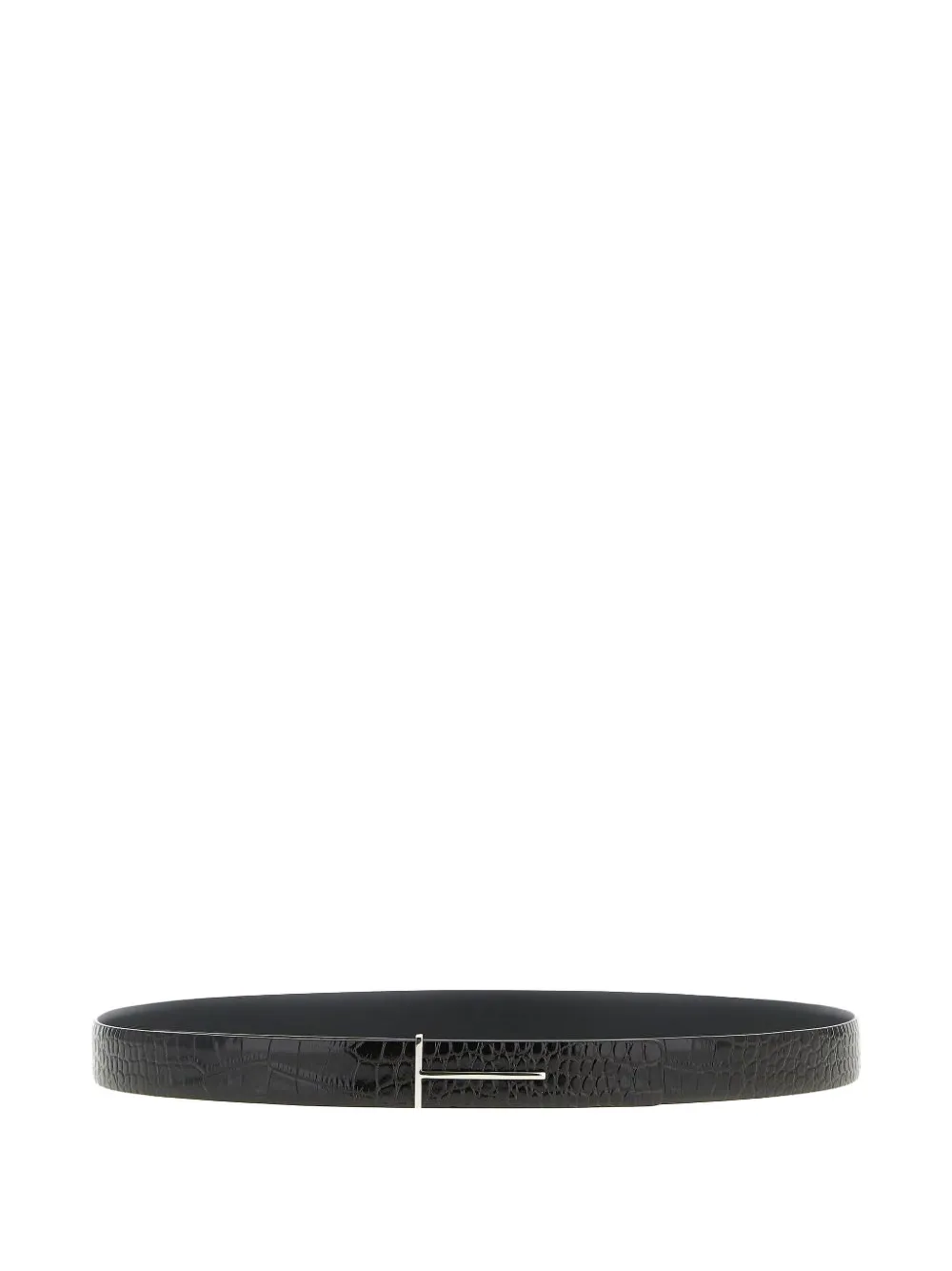 TOM FORD T-buckle crocodile-effect belt - Nero