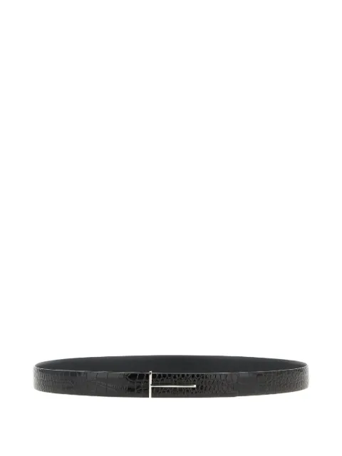 TOM FORD T-buckle crocodile-effect belt