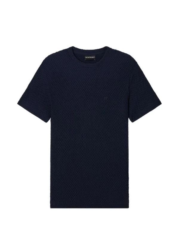 Emporio Armani ワッフルニット Tシャツ | ブルー | FARFETCH JP