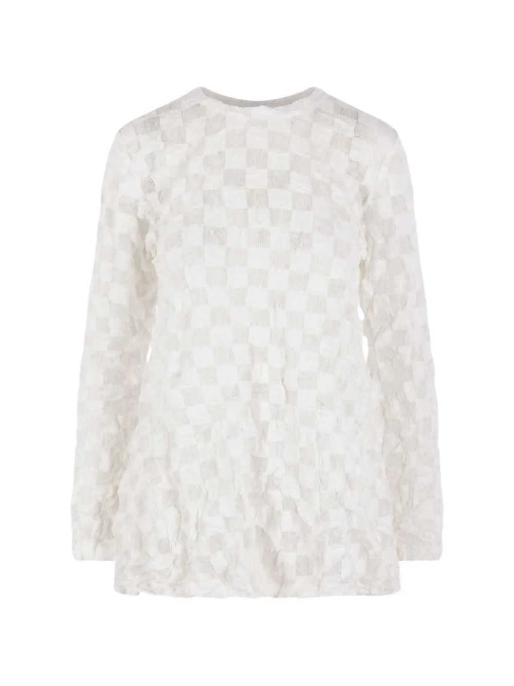 Comme Des Garçons check-pattern textured top - White