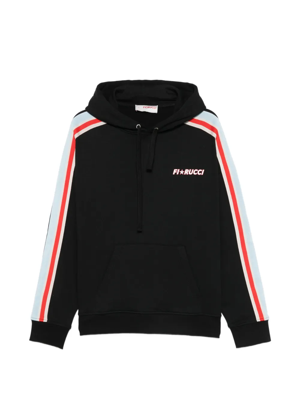 Fiorucci logo-print side-stripe hoodie - Nero