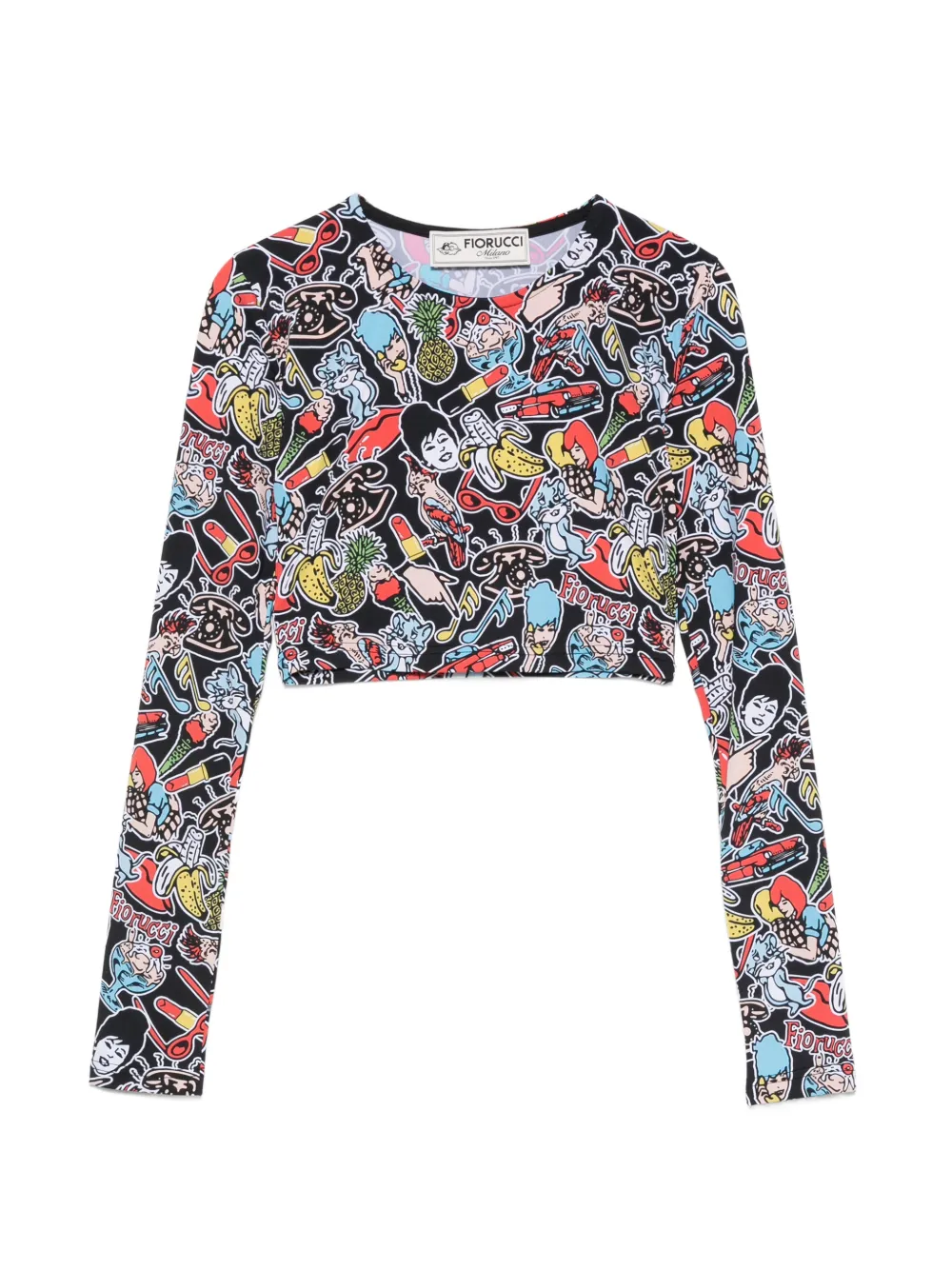 Fiorucci cropped T-shirt - Nero