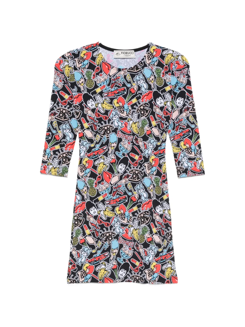 Fiorucci graphic-print mini dress - Nero