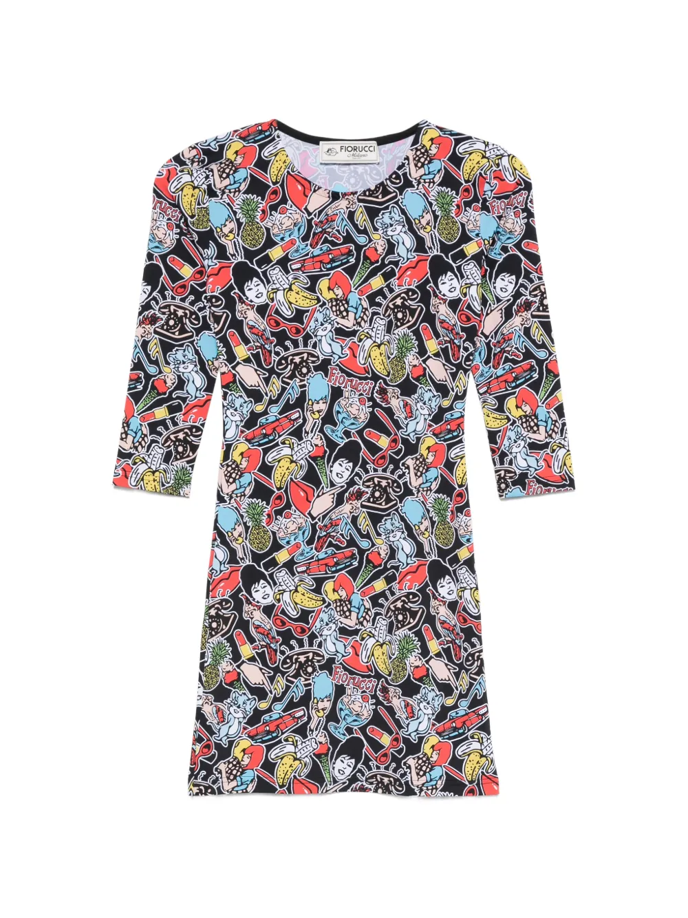 Fiorucci graphic-print mini dress - Nero