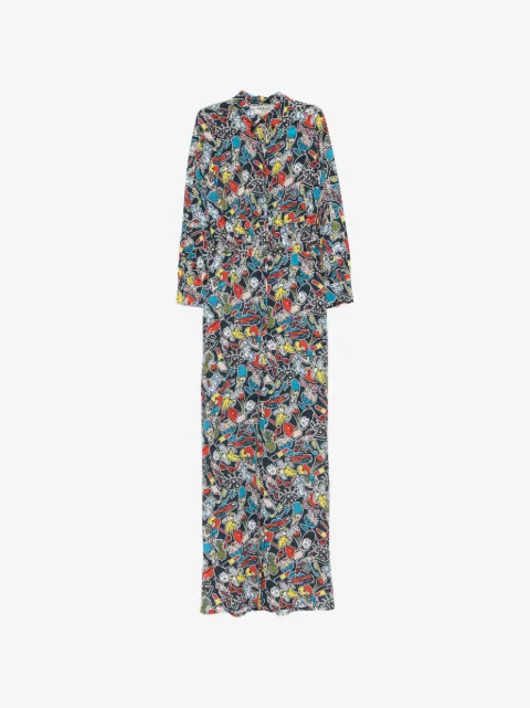 Fiorucci graphic-print long-sleeve maxi dress