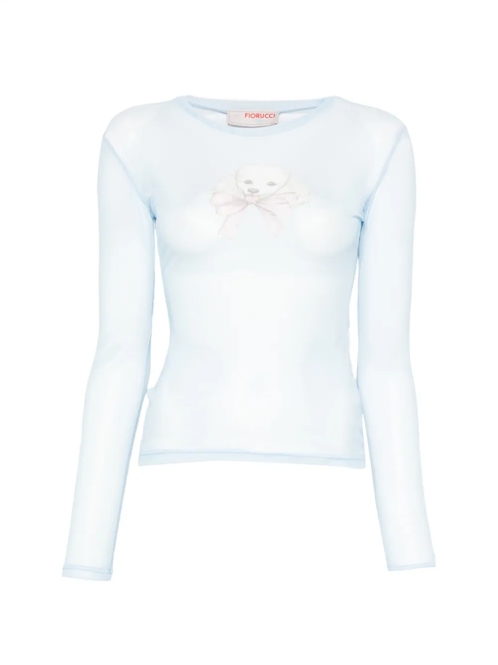 Fiorucci graphic-print mesh T-shirt - Blu