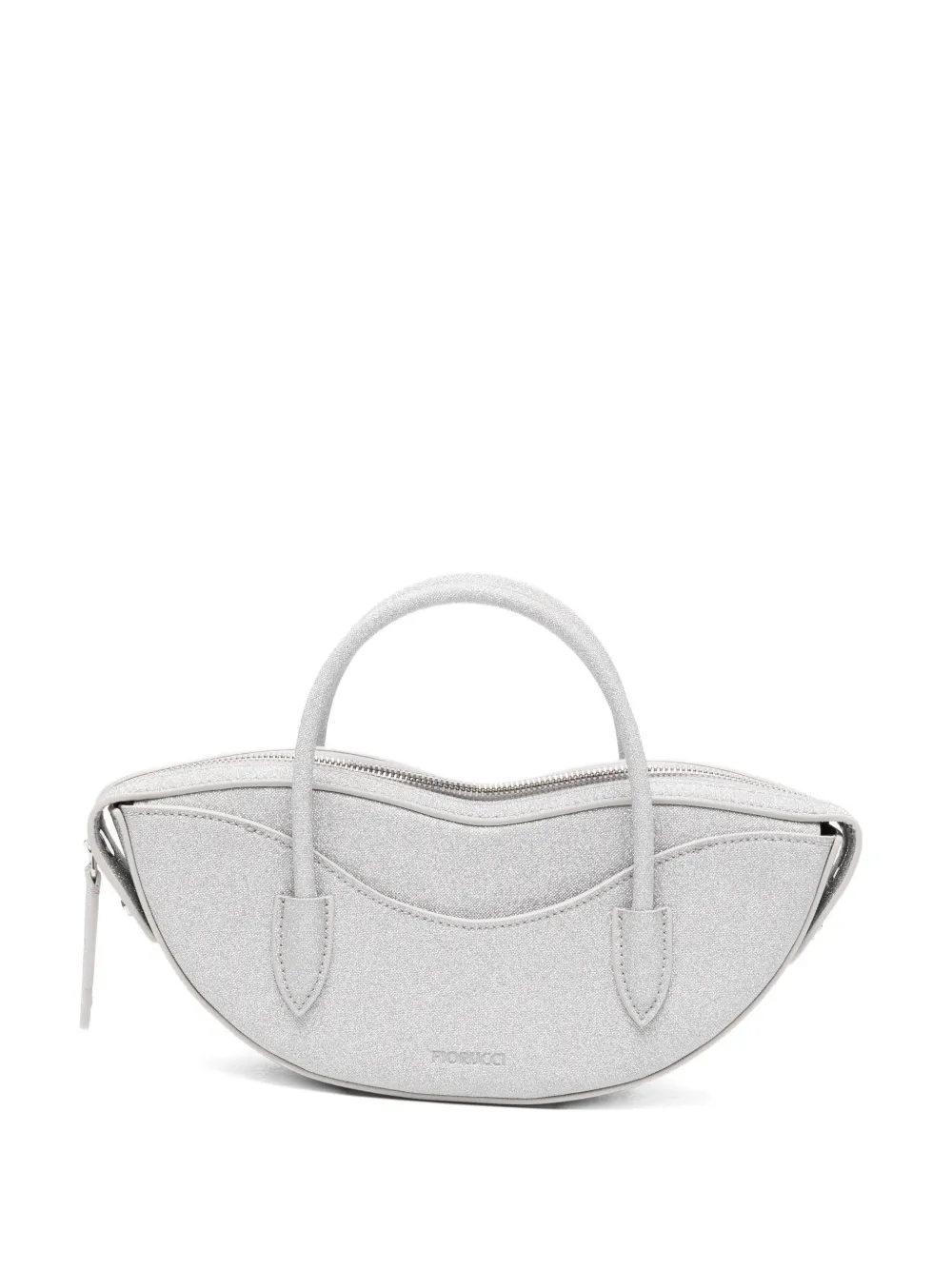 Fiorucci glitter-effect lip-shape mini bag - Argento