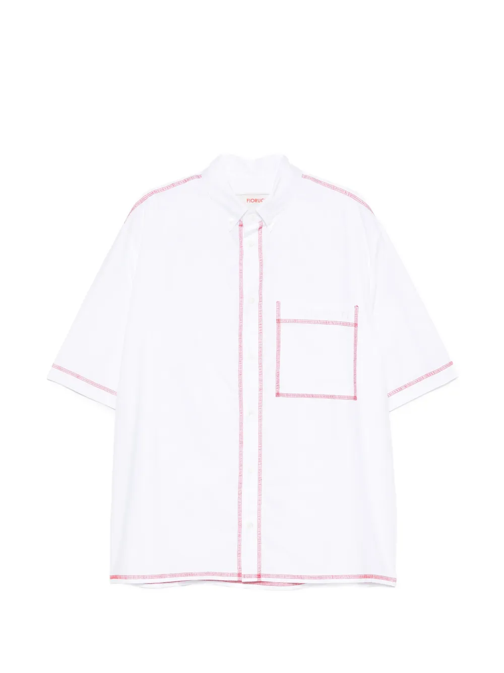 Fiorucci contrast-stitch short-sleeve shirt - Bianco