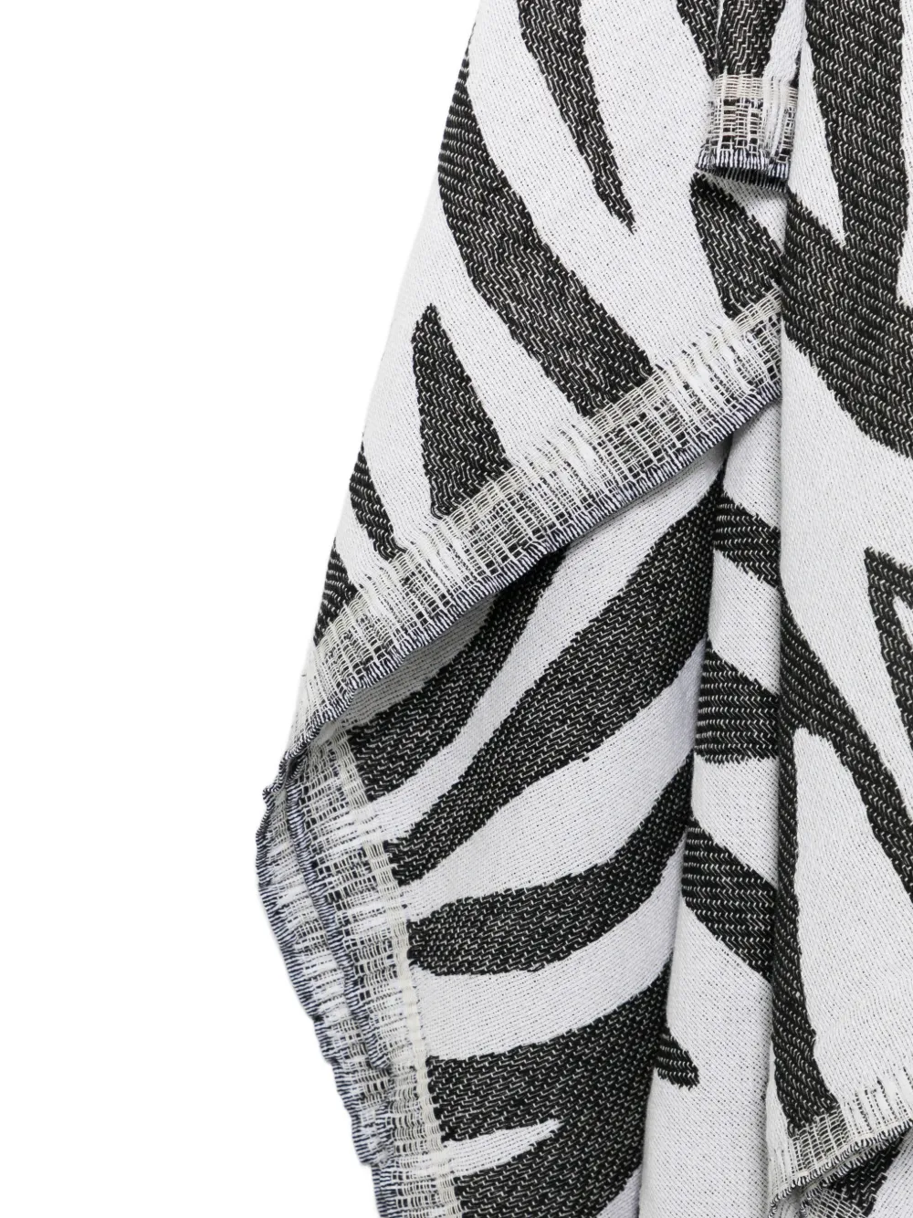 MC2 Saint Barth Strandlaken met zebraprint en franje Wit