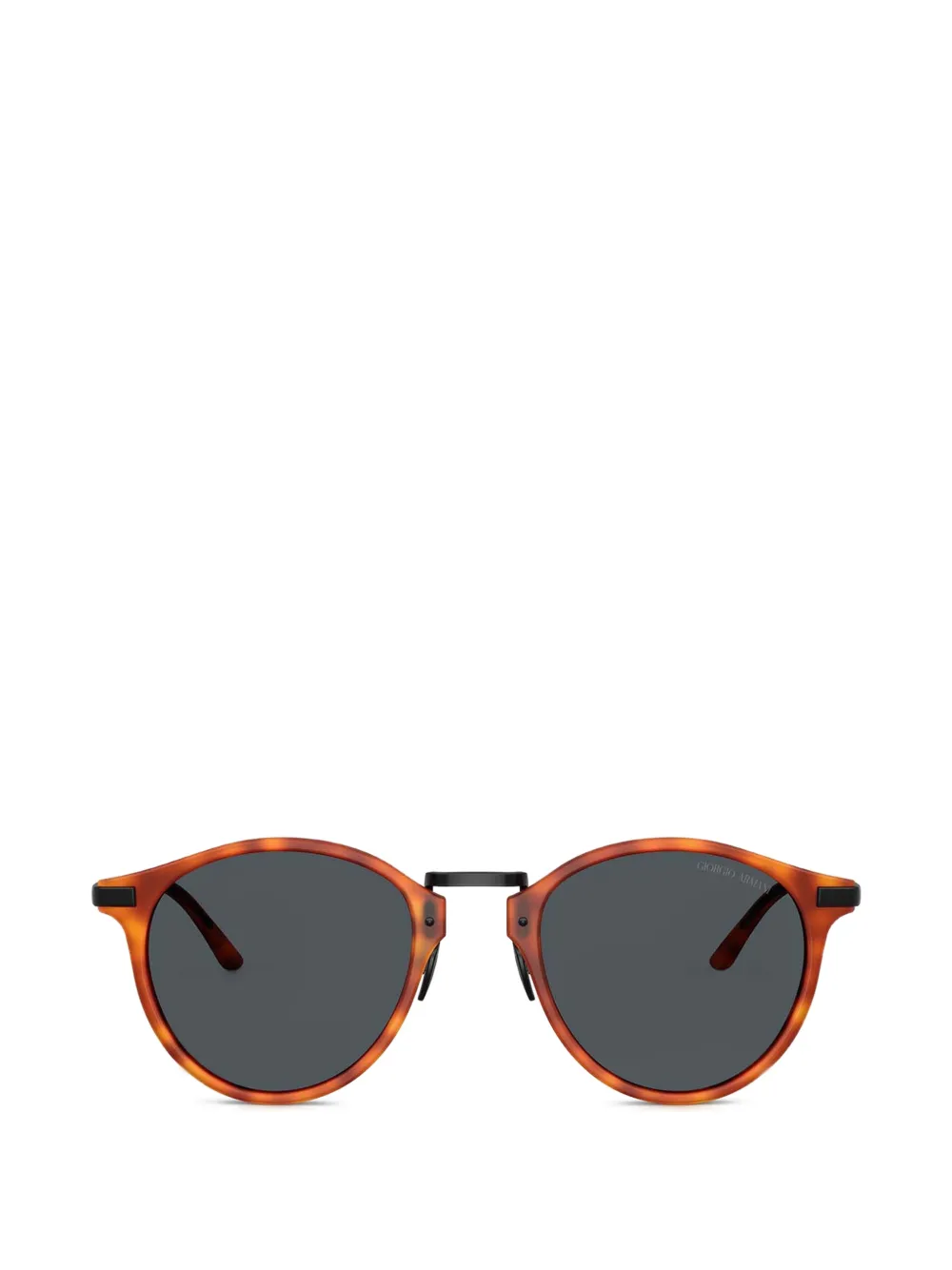 Giorgio Armani round-frame tortoiseshell sunglasses - Marrone