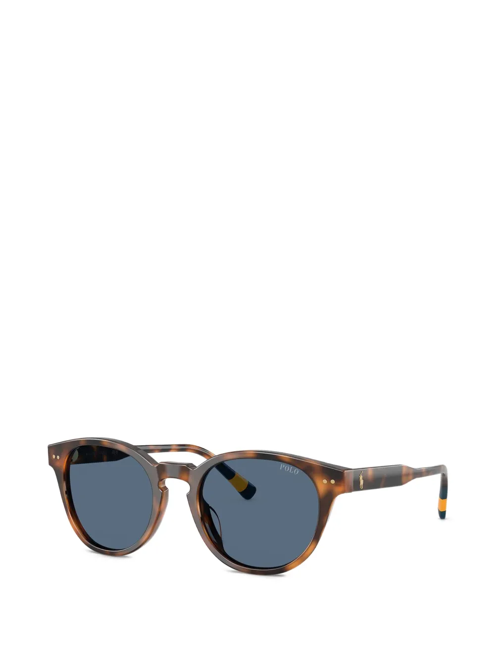 POLO RALPH LAUREN EYEWEAR Zonnebril met rond montuur en schildpadschild design Bruin