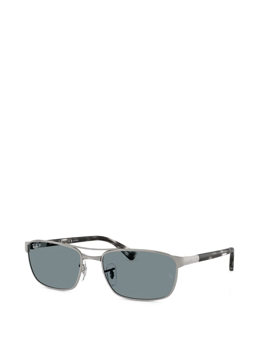 Ray-Ban Zonnebril met rechthoekig montuur Grijs
