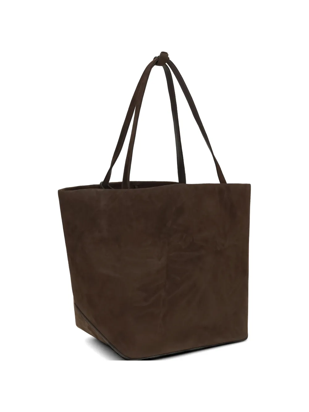 The Row Park Three suede tote bag - Marrone