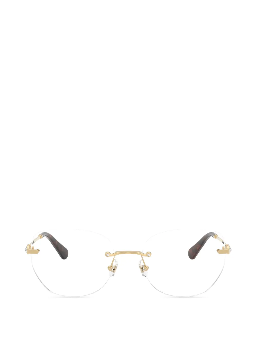 Swarovski Rimless Geometric-frame Glasses In Gold