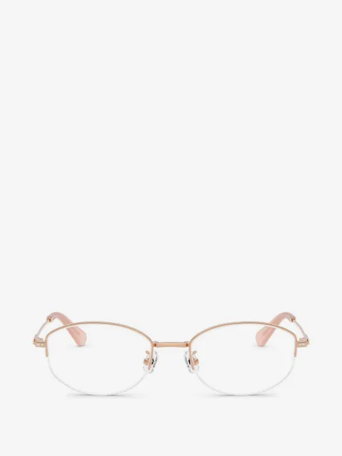 Swarovski Eyewear rose gold round-frame glasses