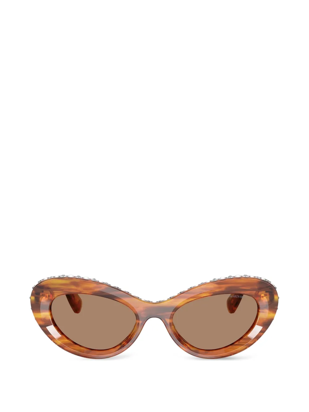 Swarovski Eyewear Occhiali da sole con cristalli - Marrone