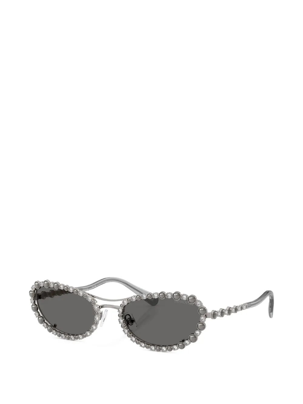 Swarovski Eyewear Zonnebril verfraaid met kristallen Zilver