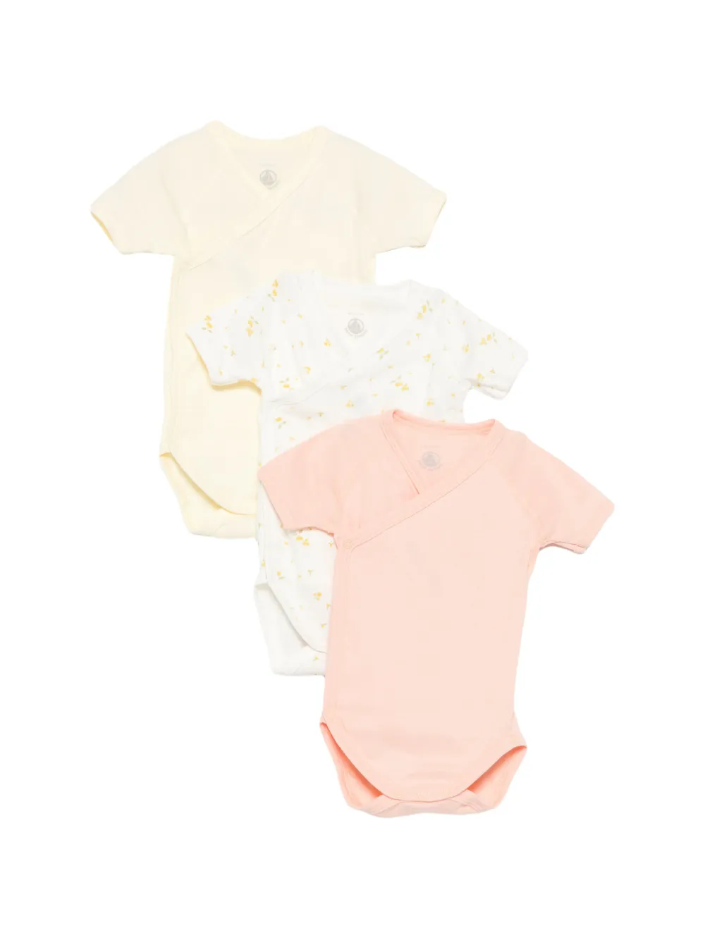 Petit Bateau floral short sleeve bodie set of three - Toni neutri