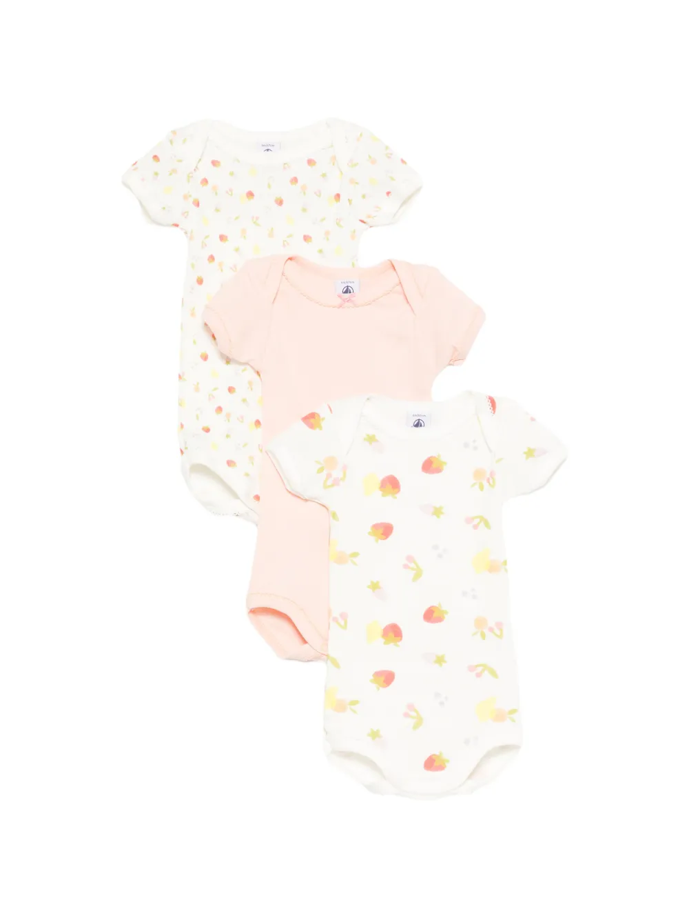 Petit Bateau floral bodie set of three - Bianco