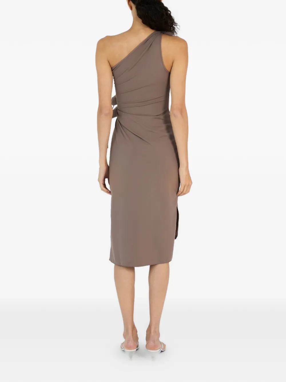 Coperni Asymmetrische midi-jurk Bruin
