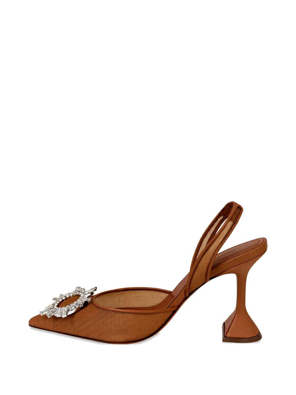 Amina Muaddi Begum embellished slingback heeled pumps - Nude