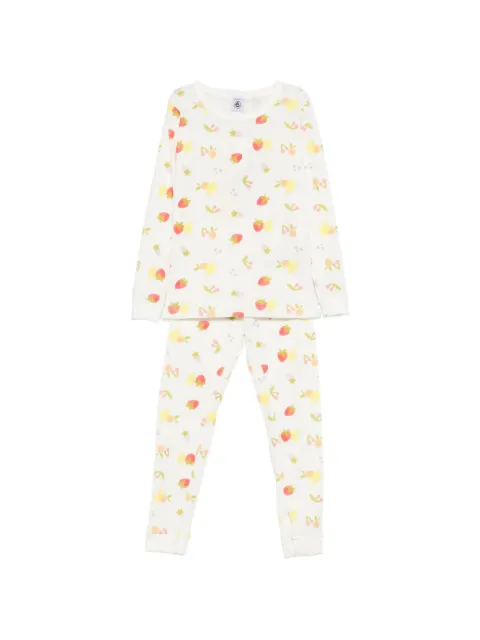 Petit Bateau round-neck floral-print pajamas