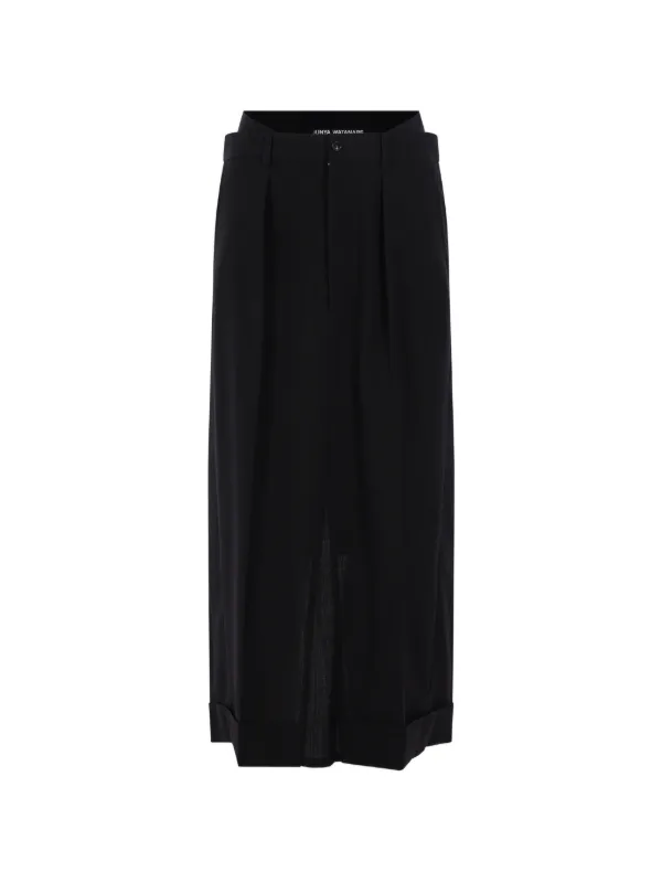 Junya Watanabe Pleated-detail Cuffed-hem Skirt in Black