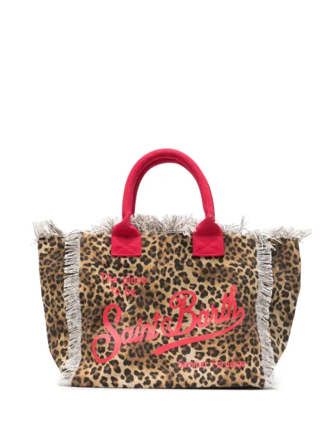 MC2 Saint Barth Vanity leopard-print frayed shoulder bag