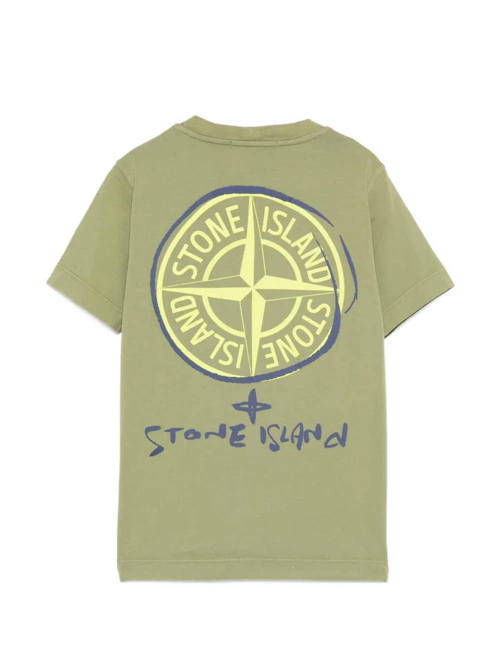 Stone Island Junior T-shirt met logoprint Groen