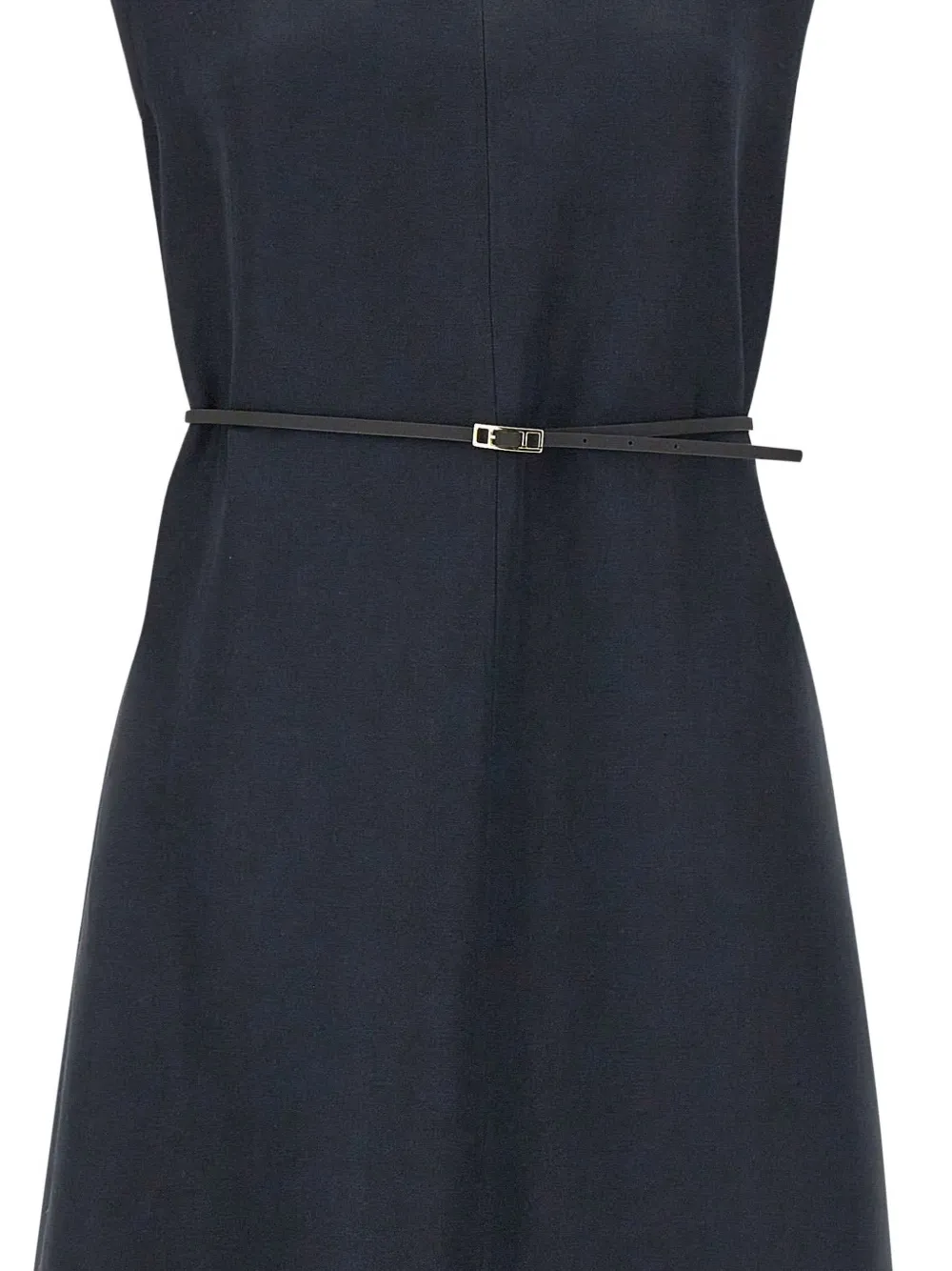 Fabiana Filippi Midi-jurk met ceintuur en V-hals Blauw