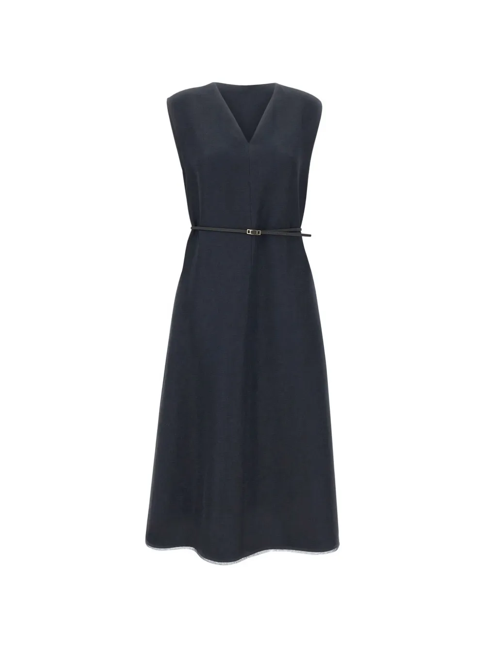 Fabiana Filippi V-neck belt midi dress - Blu